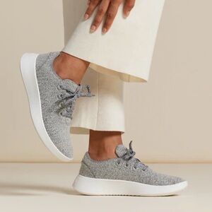 New Allbirds Wool Runner 2 Heathered Light Gray Shoes SZ 7.5 Women’s Sneakers